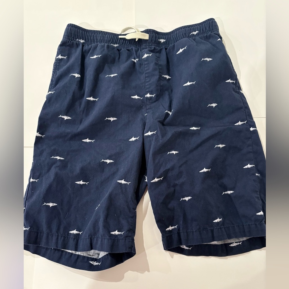 Navy Shark Print Shorts